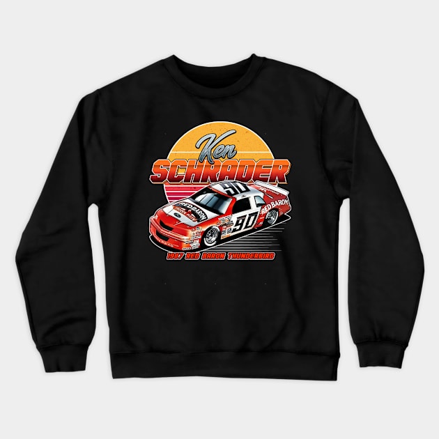 Ken Schrader Red Baron 80s Retro Crewneck Sweatshirt by stevenmsparks